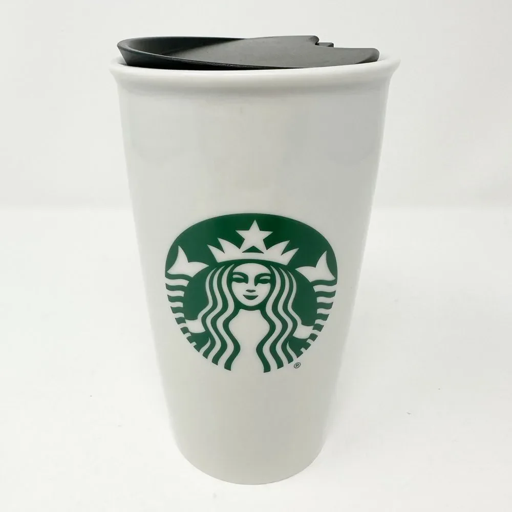 2016 STARBUCKS ICONIC CERAMIC MERMAID TRAVEL TUMBLER‎ WITH ORDER DETAILS
